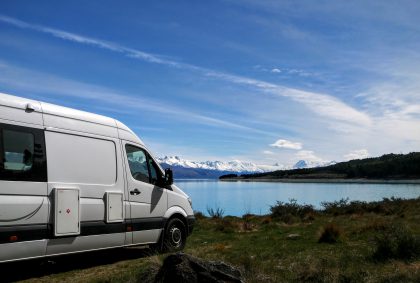 Camping on the shore of Lake Pukaki